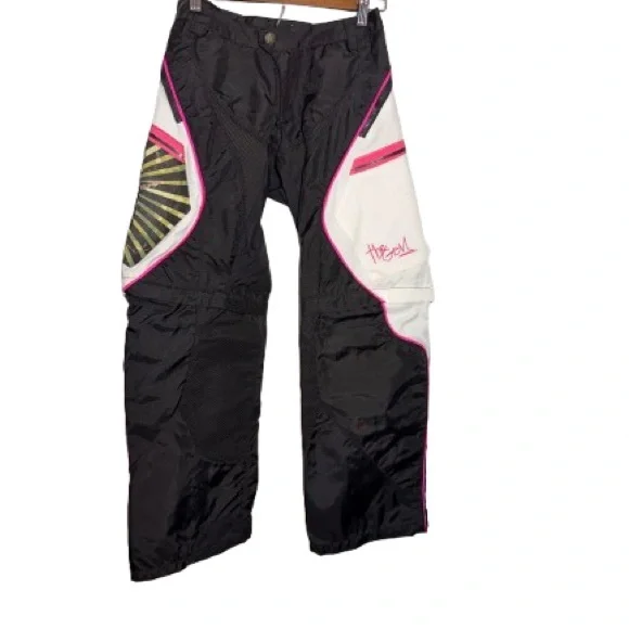 Girls Gem Black, White & Pink Motorcycle Riding Pants with Removable Pant Legs - Picture 15 of 15